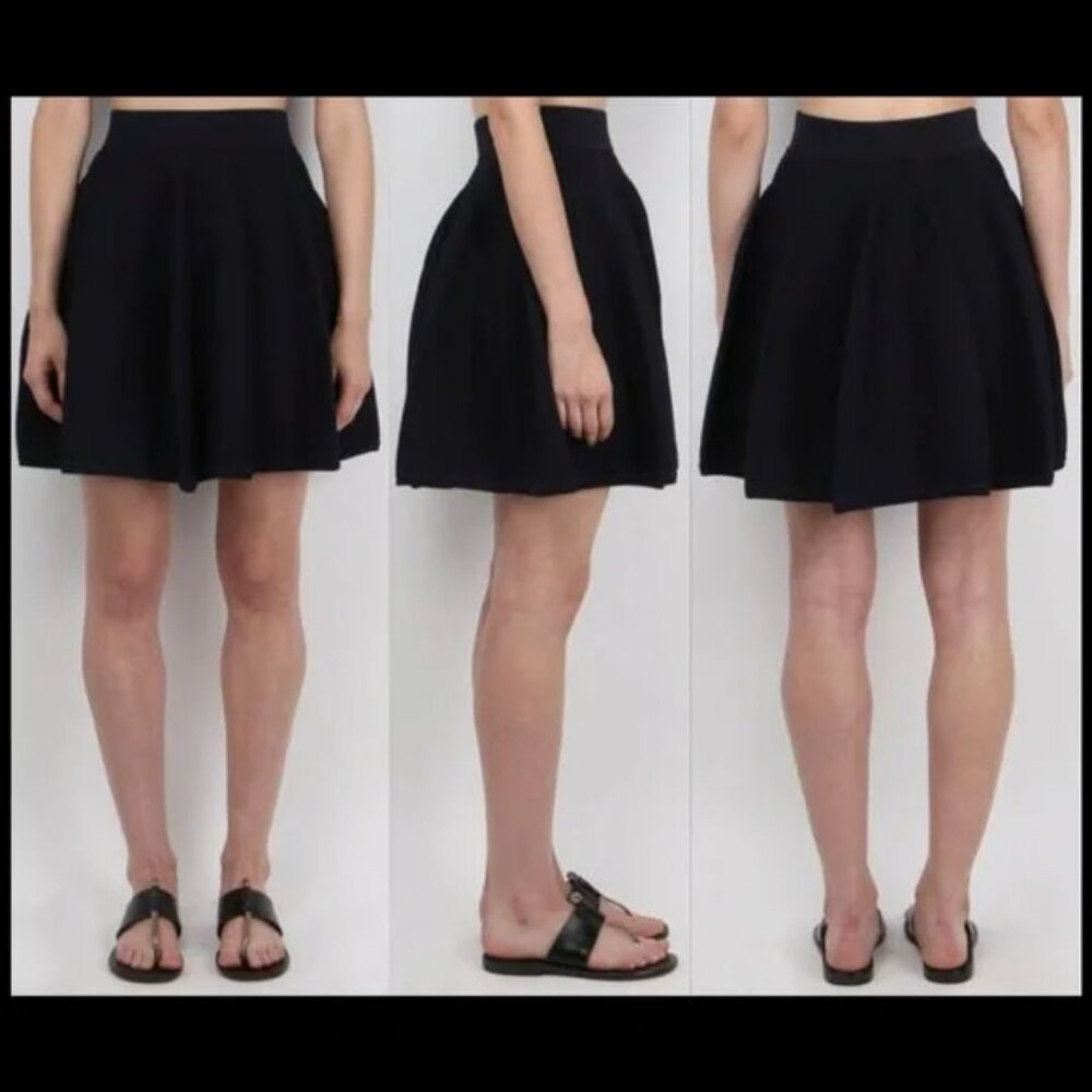 New Jonathan Simkhai fit and flare A-line circle tutu knit minimalist mini skirt